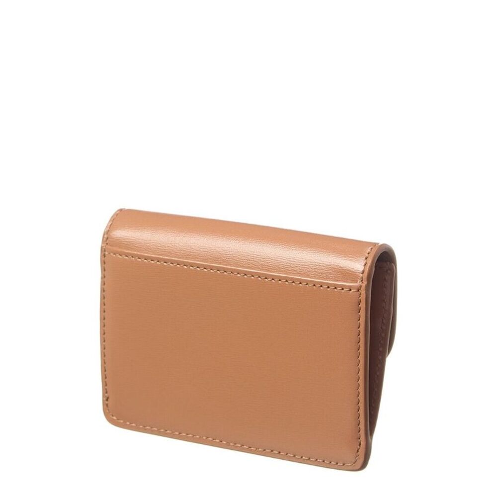 Celine Triomphe Flap Leather Card Case, Brown - Picture 2 of 3
